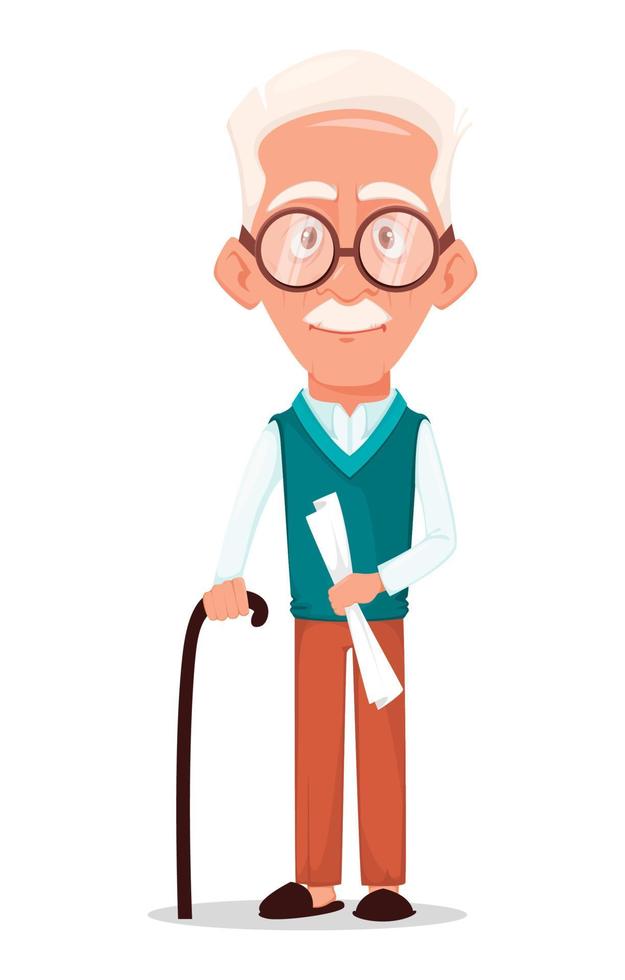 Grandfather wearing eyeglasses vector