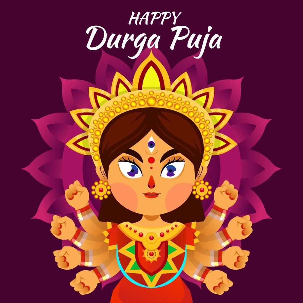 Cute Durga Goddess vector