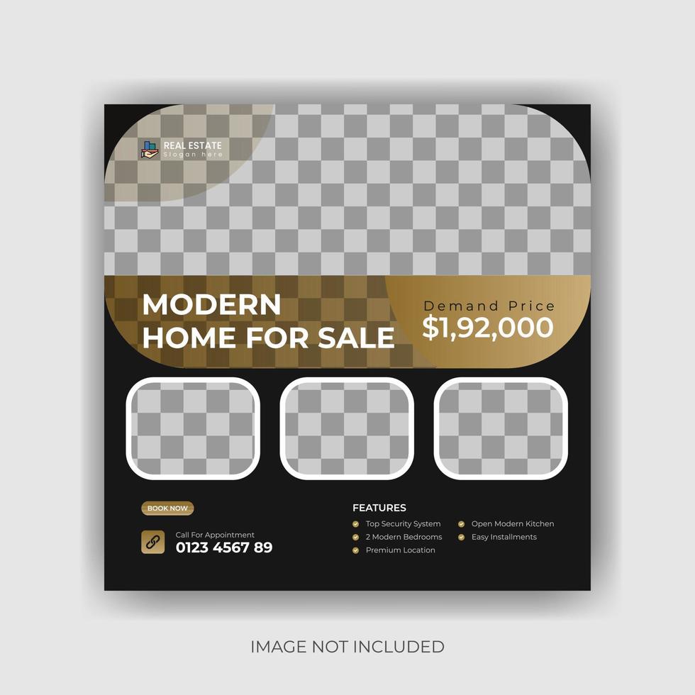 real estate SOCIAL MEDIA post  for sale vector