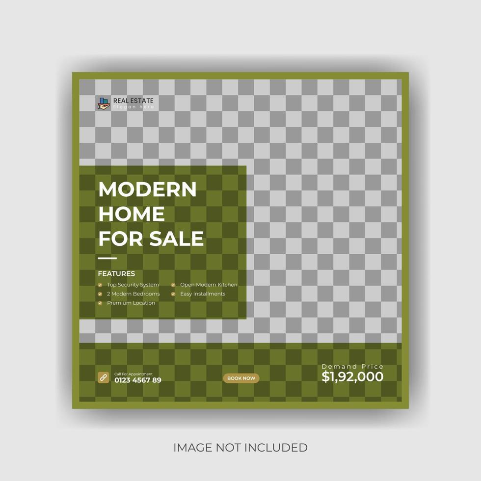 real estate SOCIAL MEDIA post  for sale vector