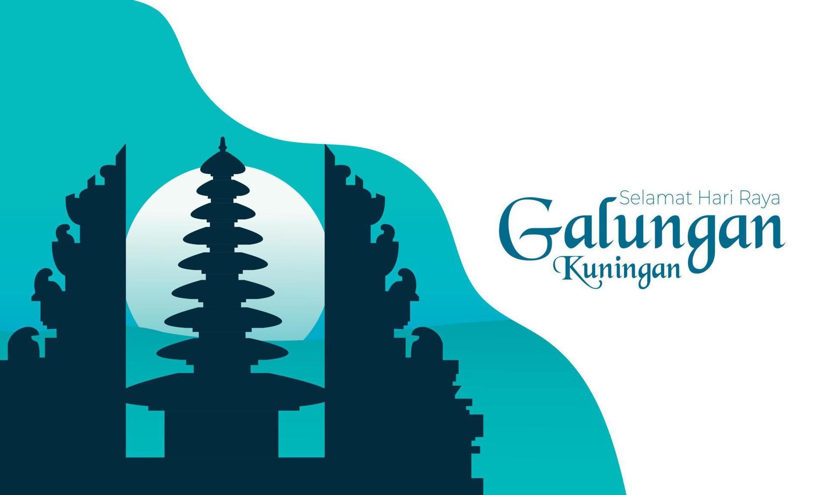 Happy Galungan Kuningan Day Flat Design vector