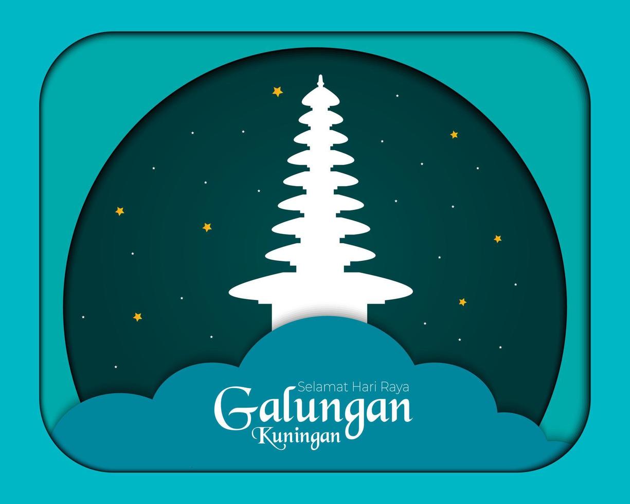 Happy Galungan Kuningan Paper Vector