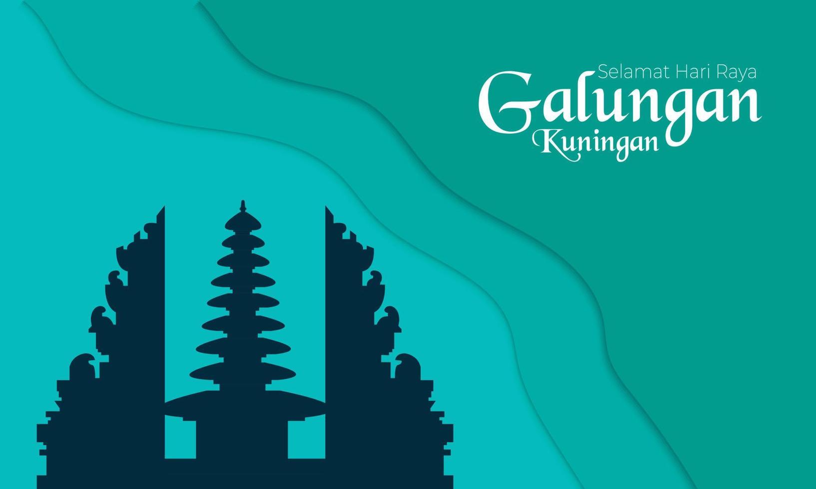 Happy Galungan Kuningan Paper Style vector