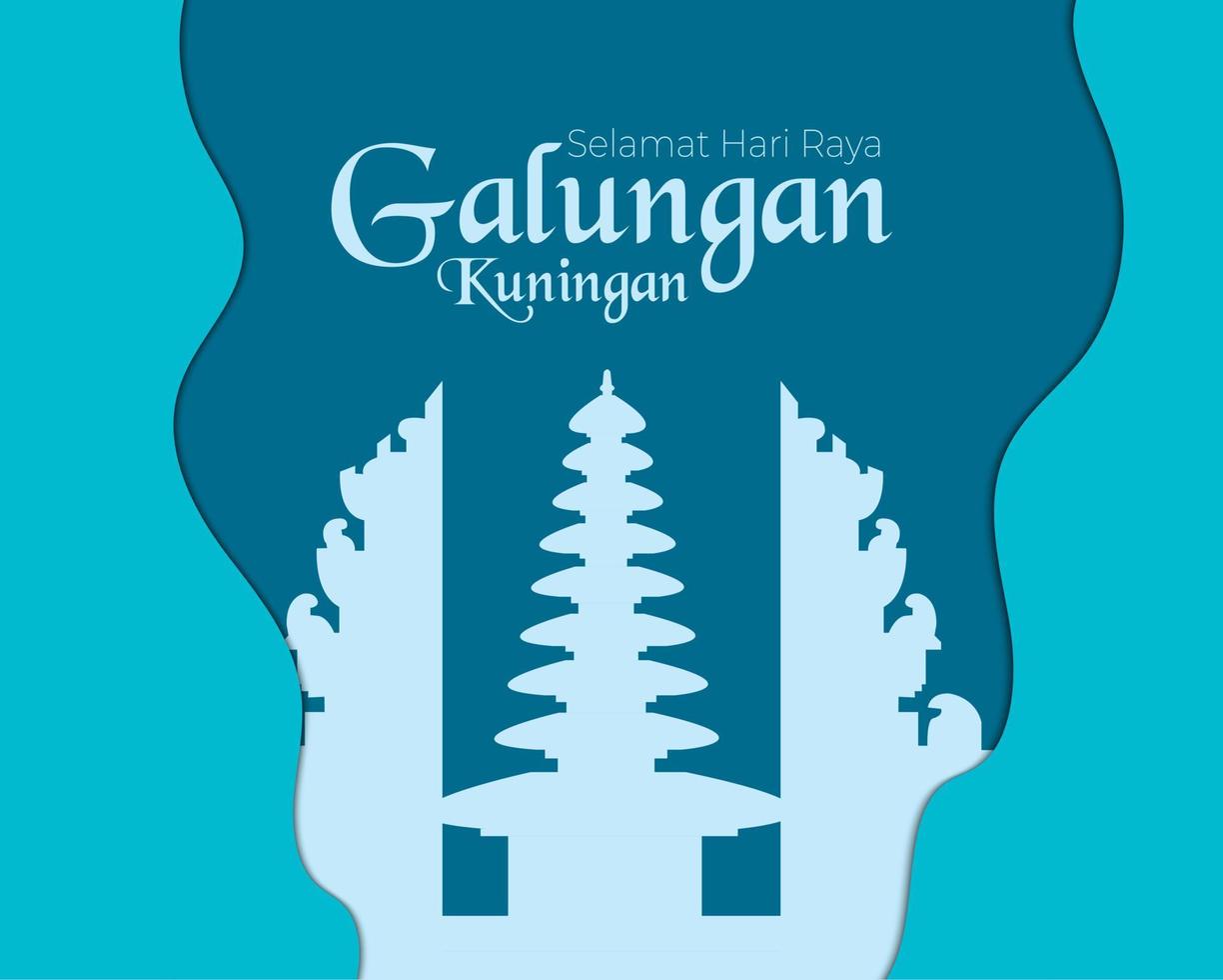 Happy Galungan Kuningan In Paper Style vector