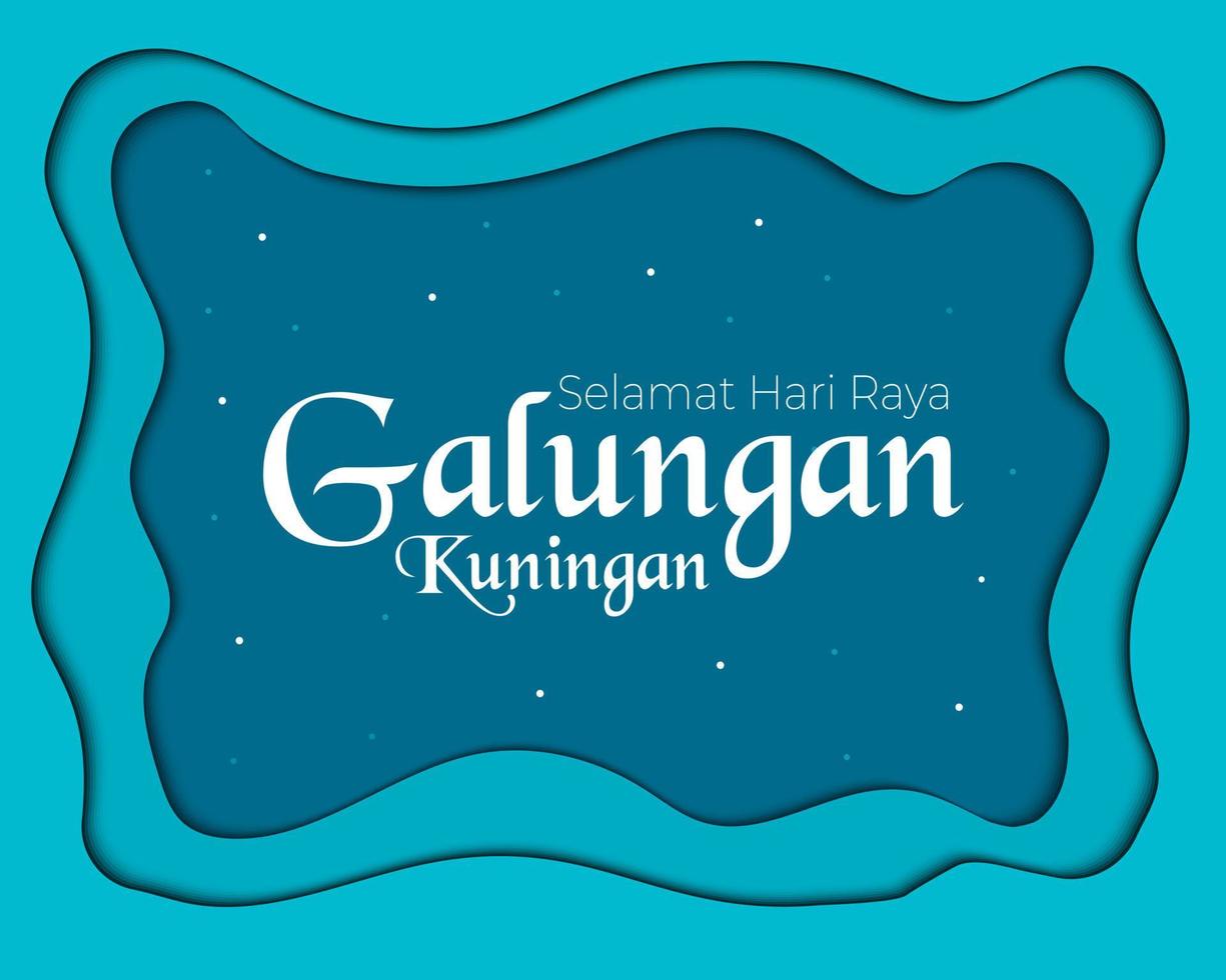 Happy Galungan Kuningan Day Paper Frame vector