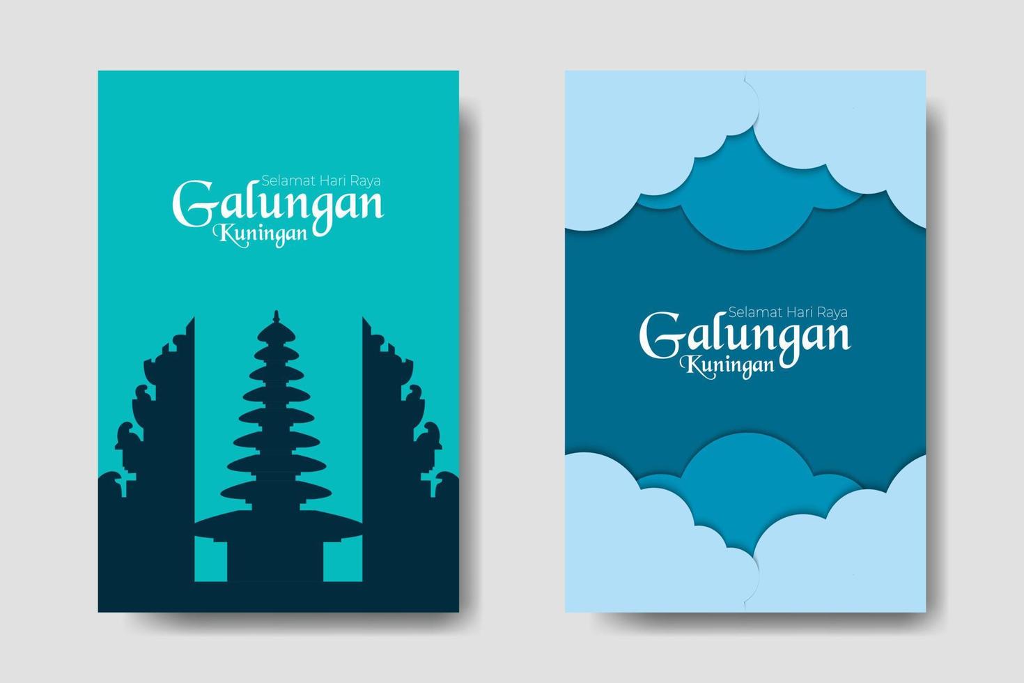 Happy Galungan Kuningan Day Template Bundle vector