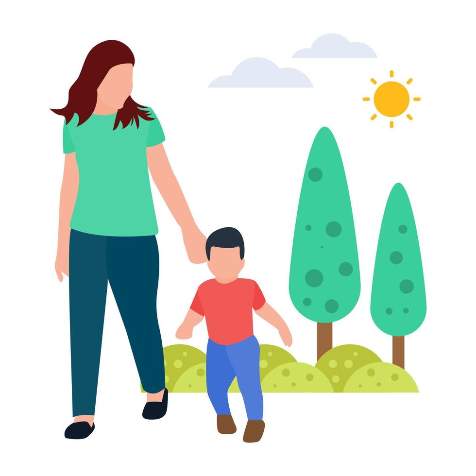 Morning Walk Concepts vector