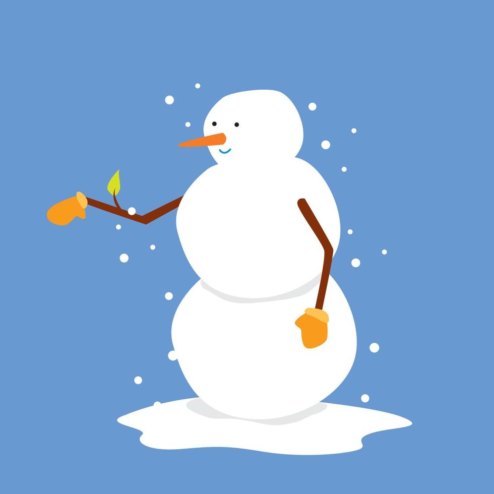 Winking cute snowman. Blue background. Good for Christmas icons, Christmas vector
