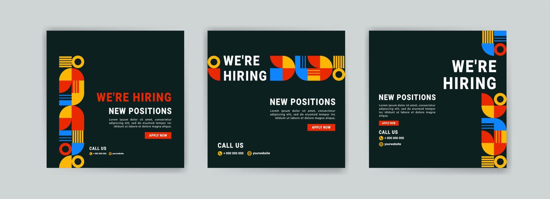 We're hiring. Job offer leaflet template. Job vacancy flyer poster template design. vector
