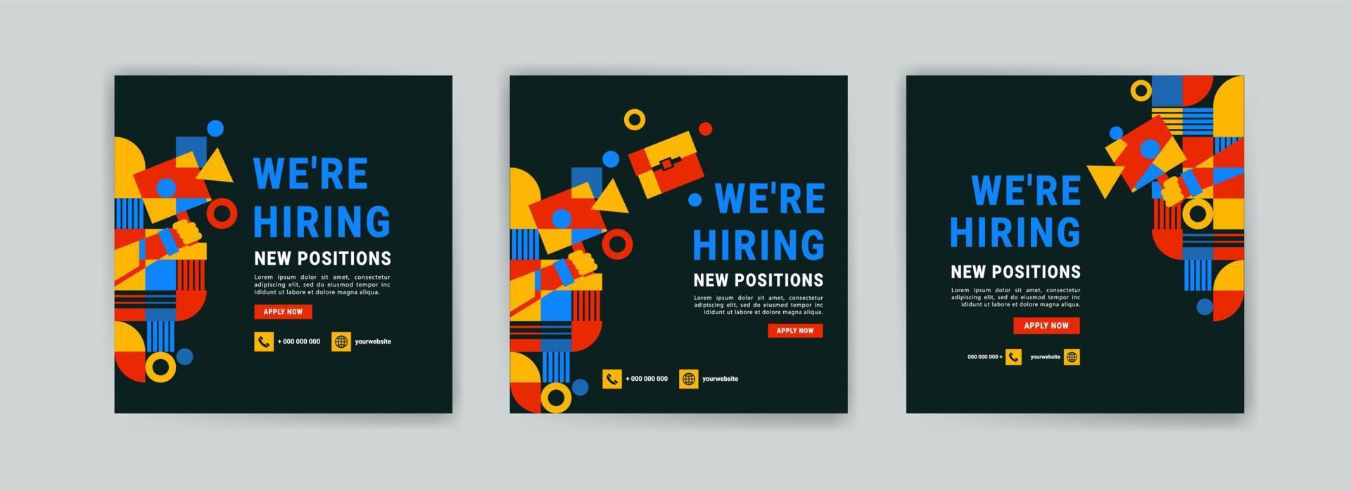 We're hiring. Job offer leaflet template. Job vacancy flyer poster template design. vector