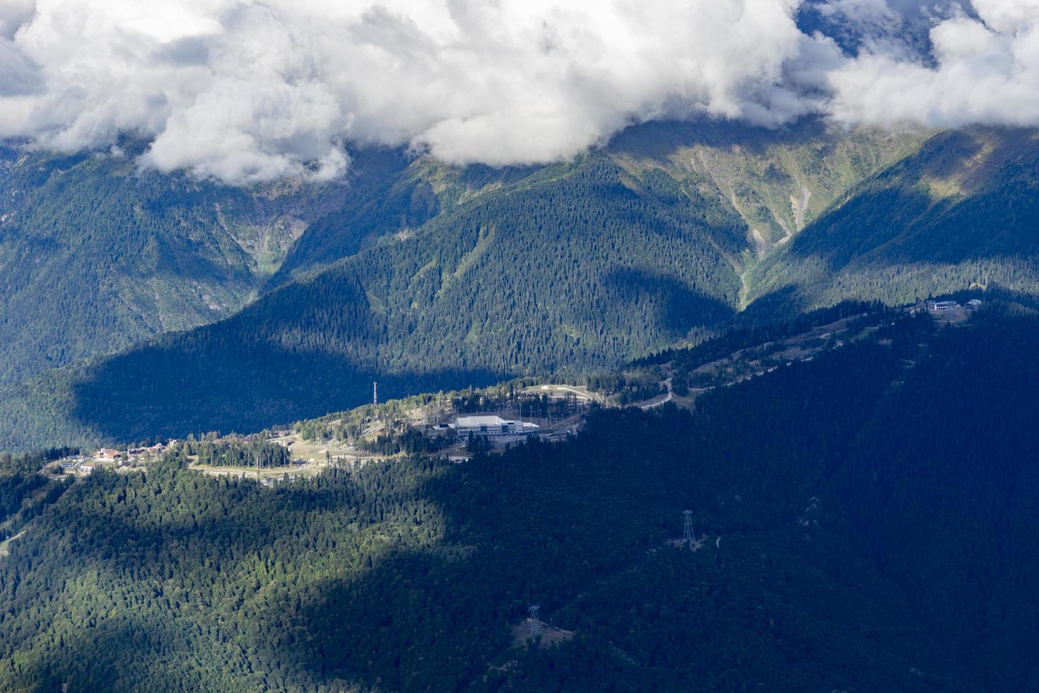 Mountain landscape with clouds without people photo