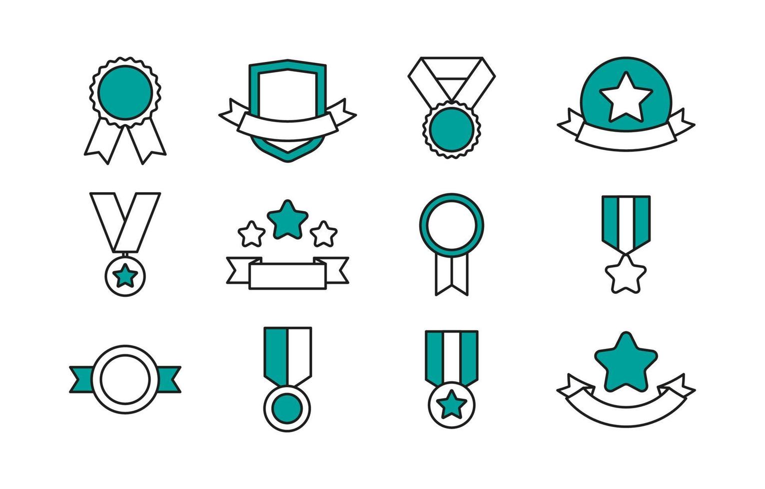 Simple Award Icons with Ribbon vector