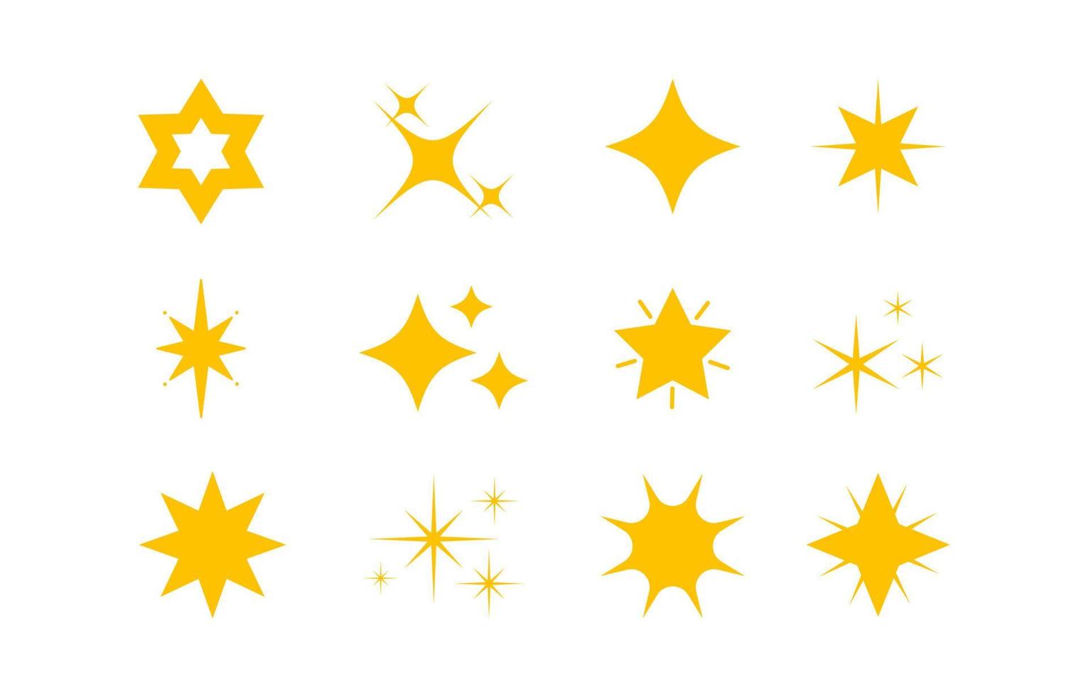 Diferentes formas únicas de estrellas. vector