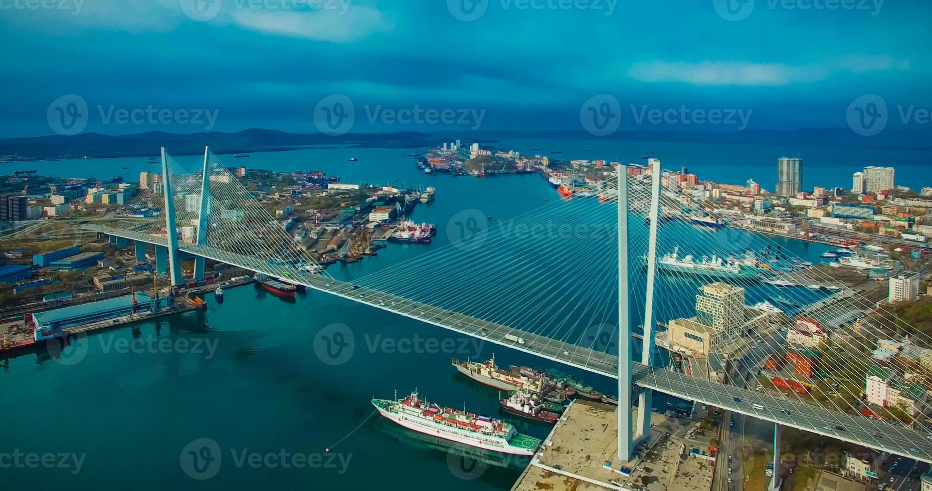 Aerial view of the panorama of Vladivostok photo