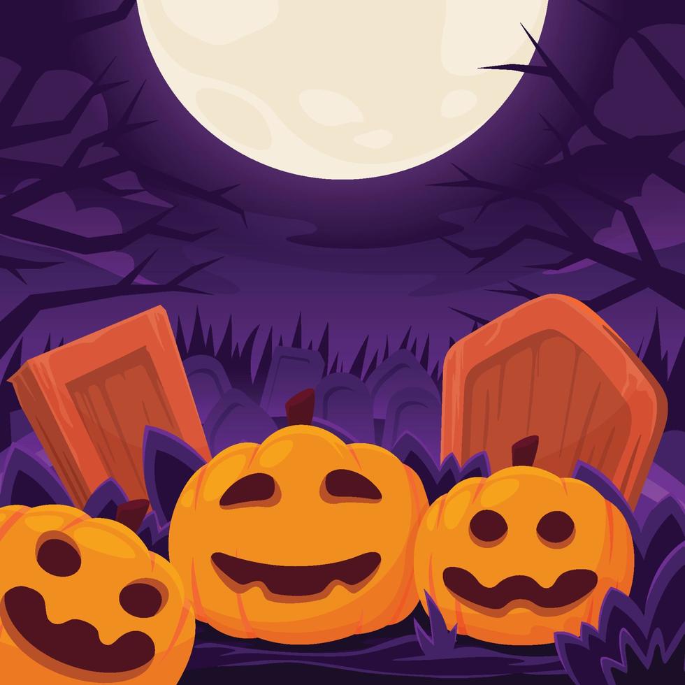 Halloween Night with Jack'O Lantern vector