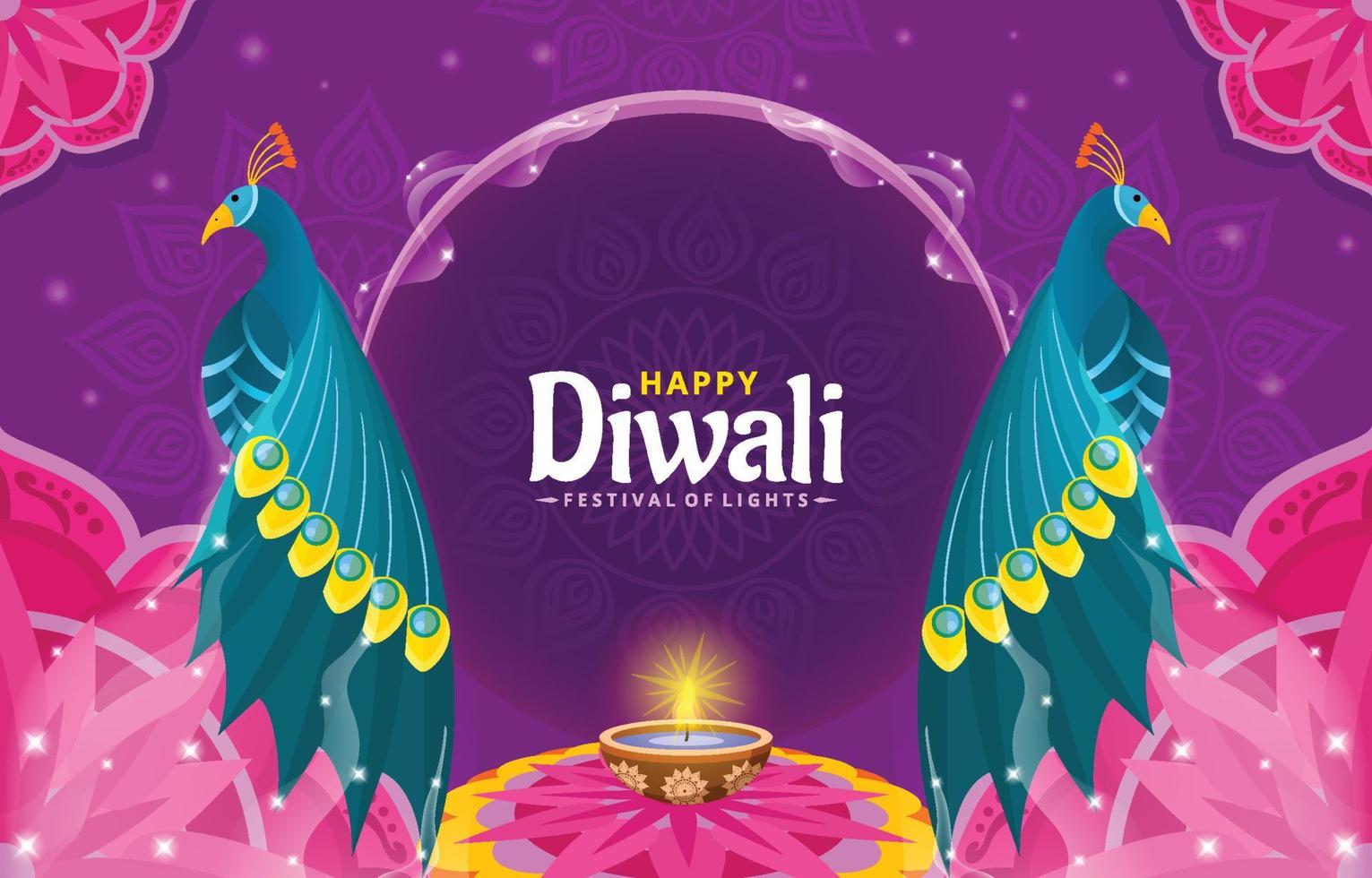 Happy Diwali Festival of Lights vector