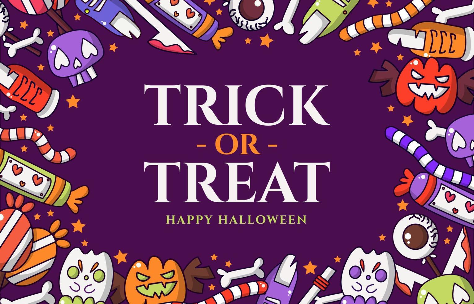 Trick or Treat Happy Halloween Concept vector