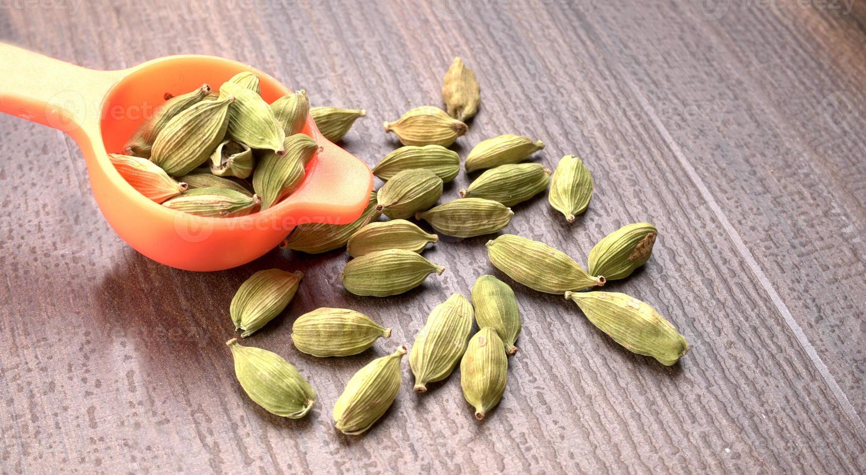 Fresh organic green elaichi or Cardamom photo