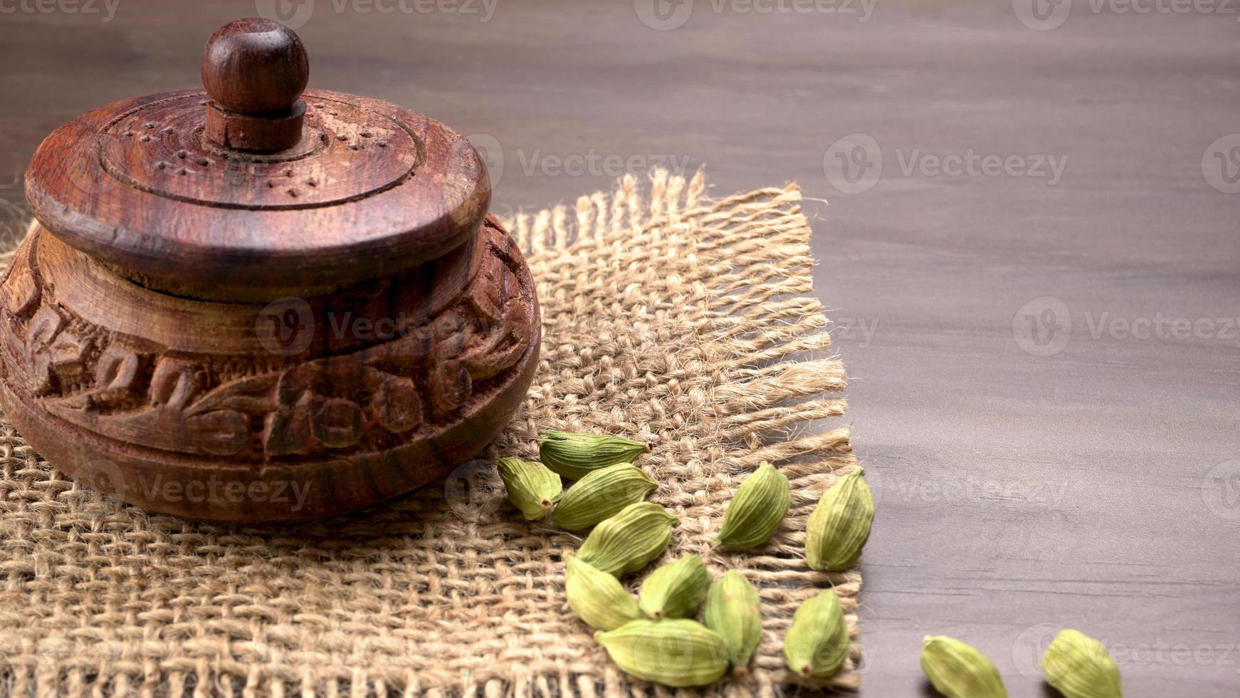 Fresh organic green elaichi or Cardamom photo