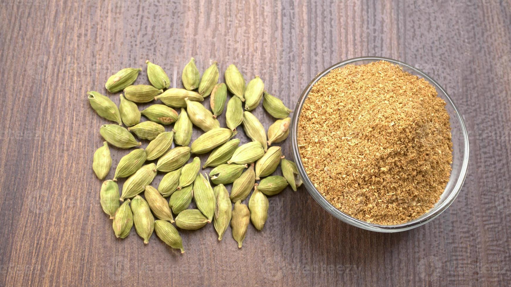 Fresh organic green elaichi or Cardamom photo