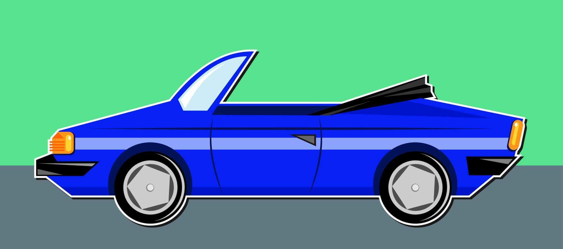 Blue Generic Sports Car Parked Up vector