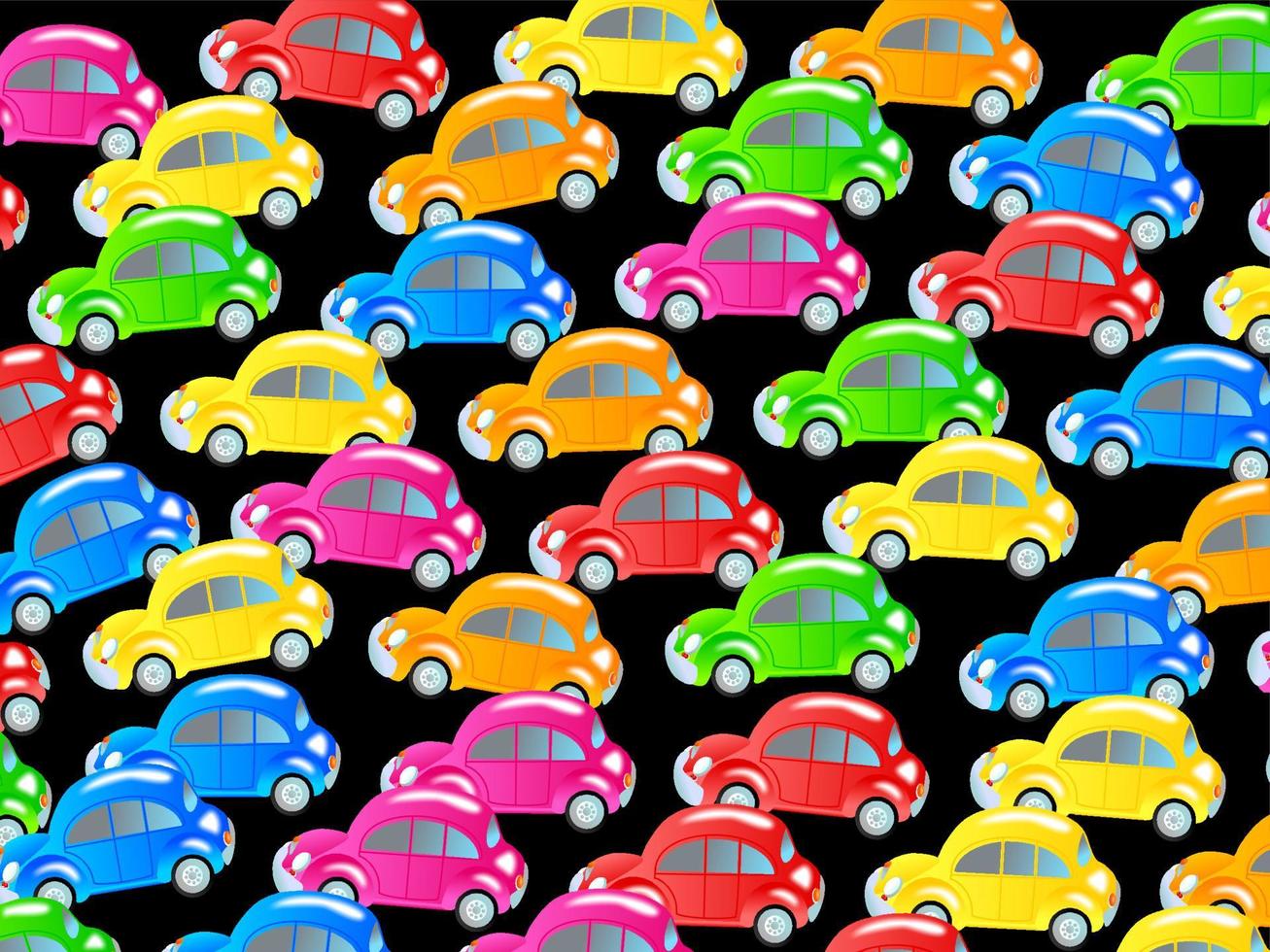 Fondo de papel tapiz de transporte de coche colorido vector