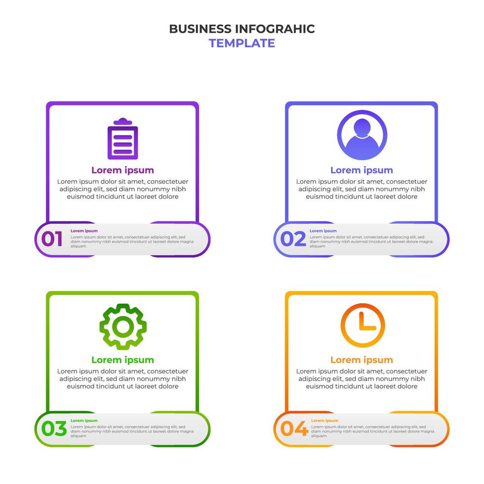 rectangle gradient business infographic element template. vector