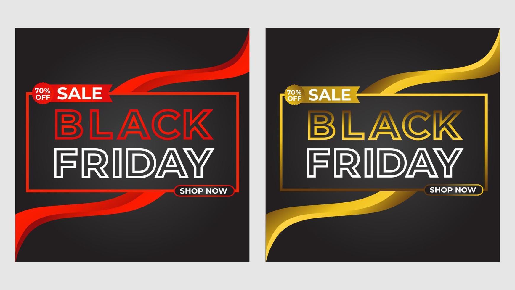 set of black friday sale social media post promotion template. vector