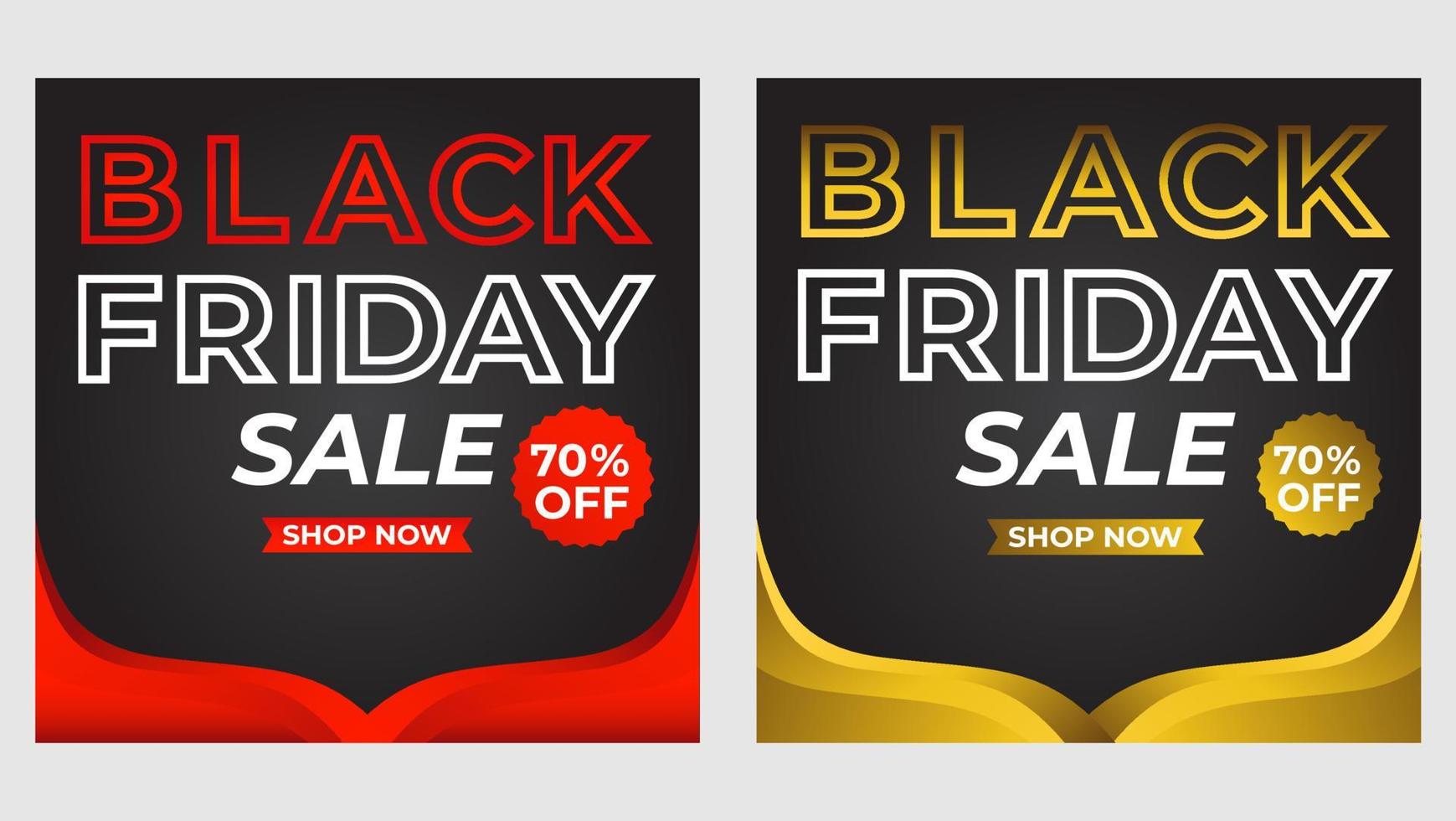 set of black friday sale social media post promotion template. vector