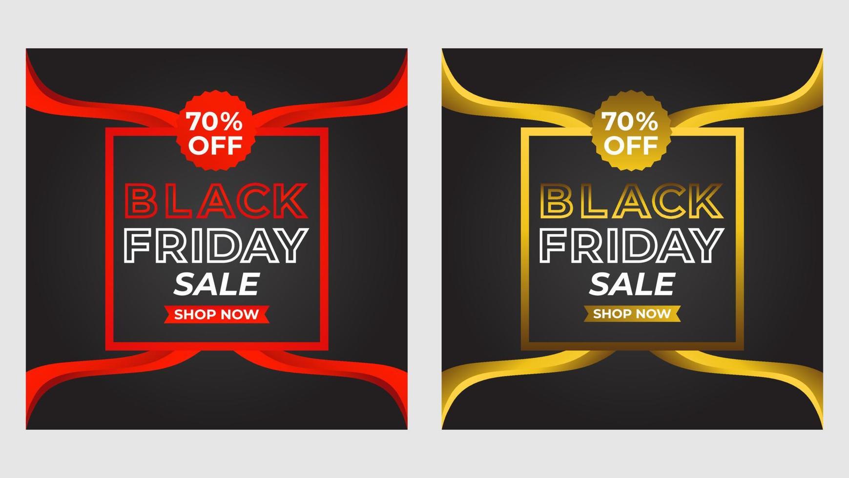 set of black friday sale social media post promotion template. vector