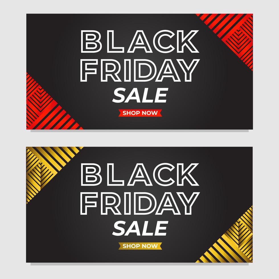 conjunto de banners de promoción de venta de viernes negro con plantilla de forma de triángulo abstracto. vector