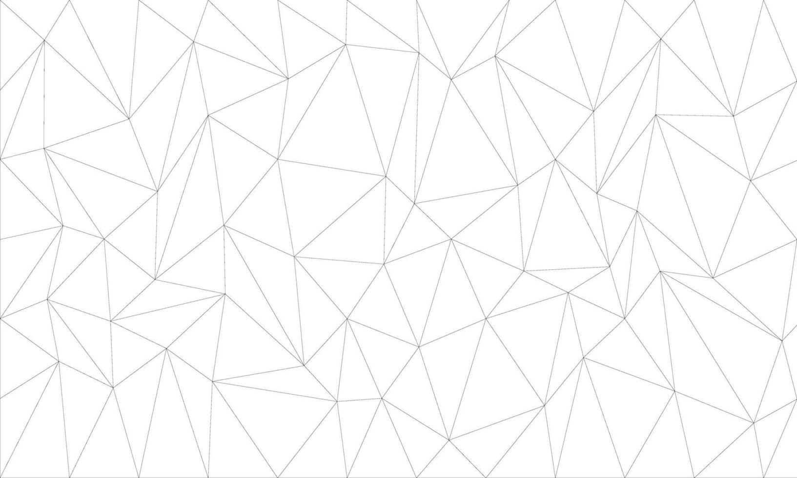 triángulo geométrico de polígono de línea negra abstracta sobre fondo de vector blanco