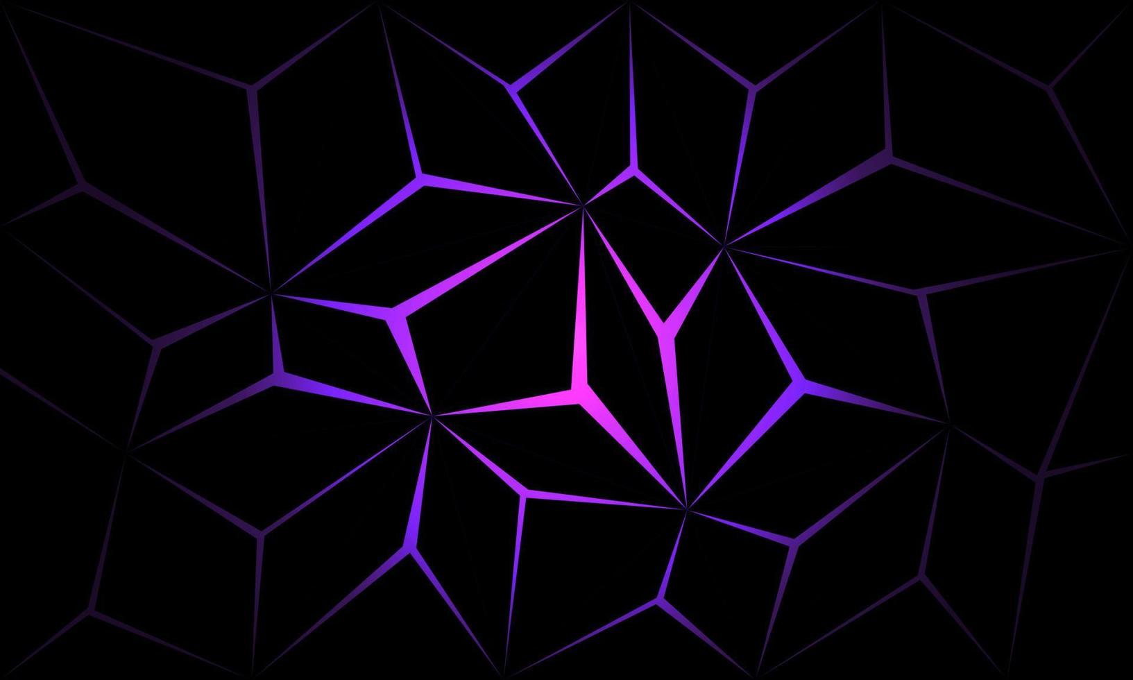 Abstract black polygon violet light futuristic technology design background vector