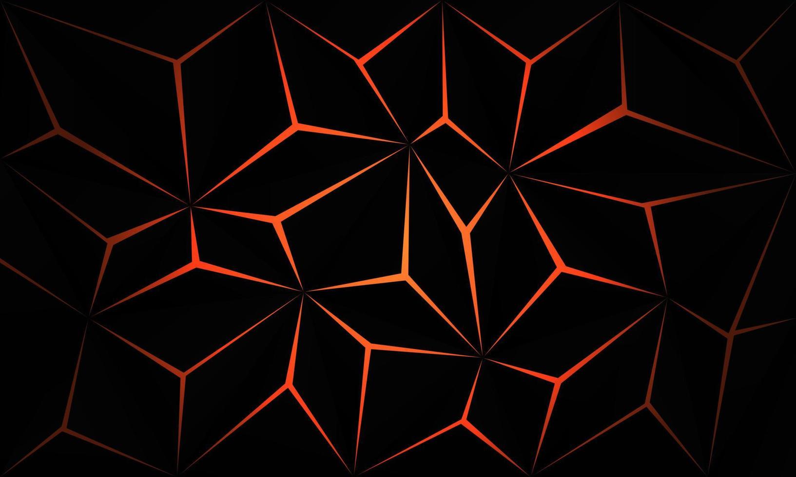 Abstract black metallic polygon orange light futuristic technology design background vector