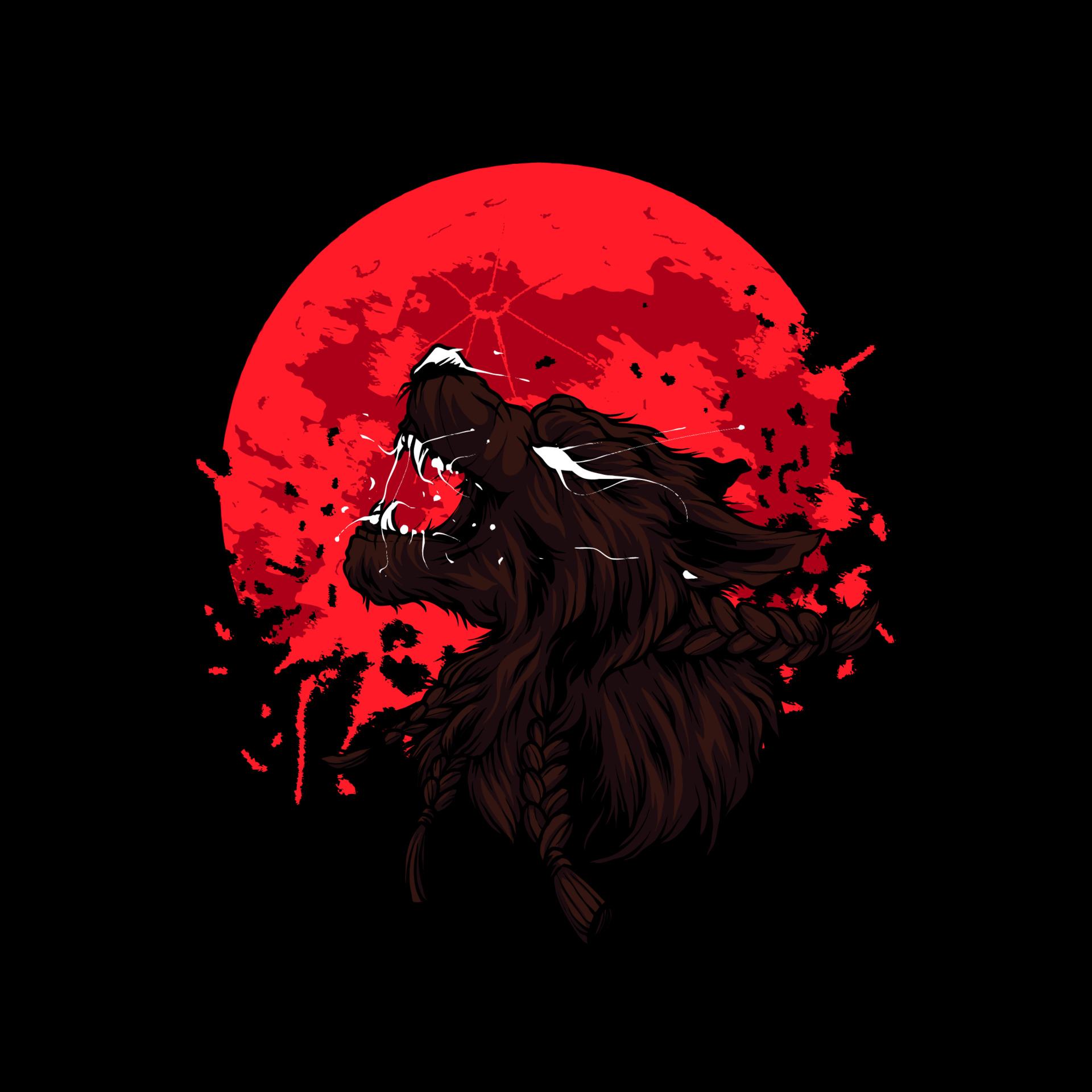 Blood moon werewolf wallpaper