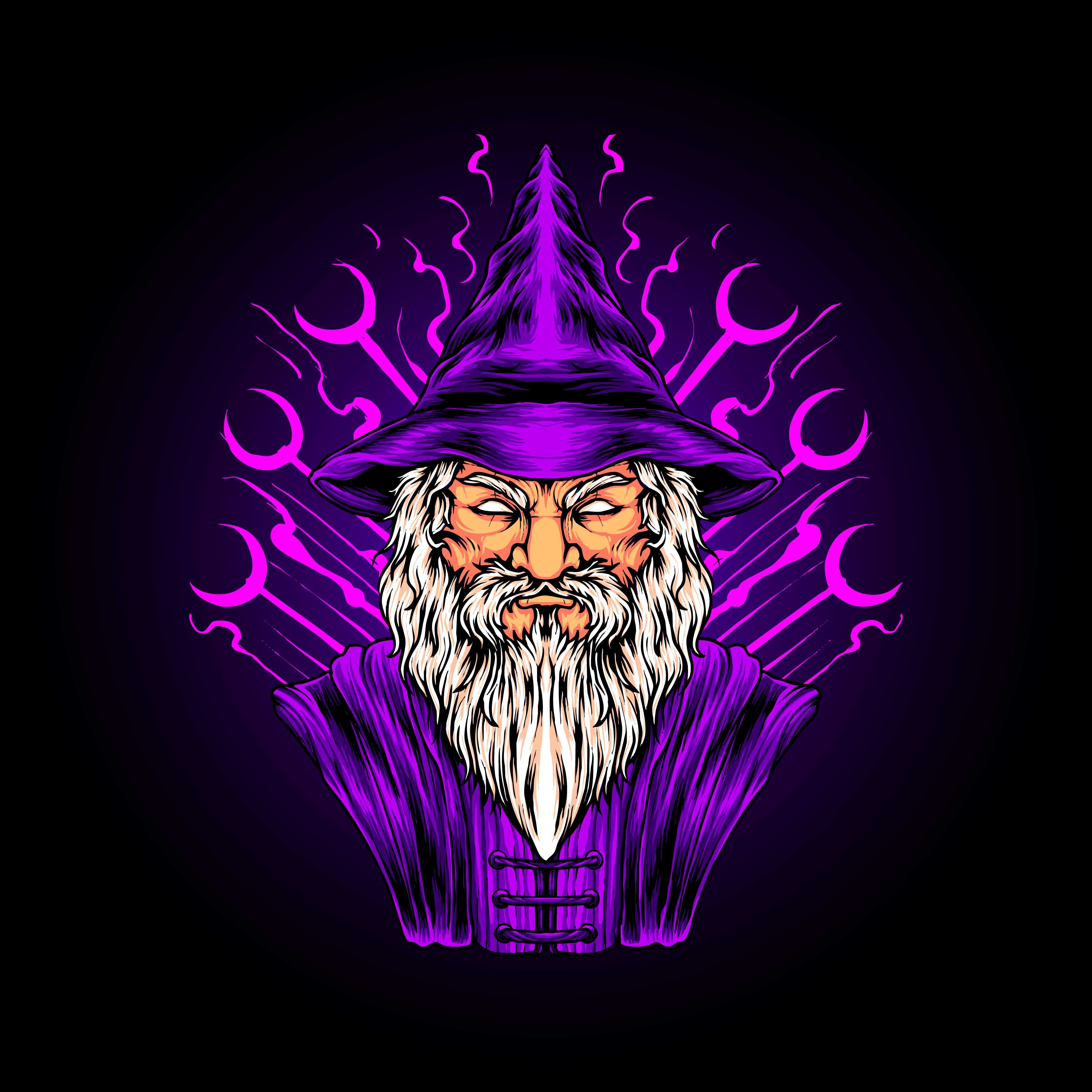 wizard head Illustration premium vector 3580799 Vector Art at Vecteezy