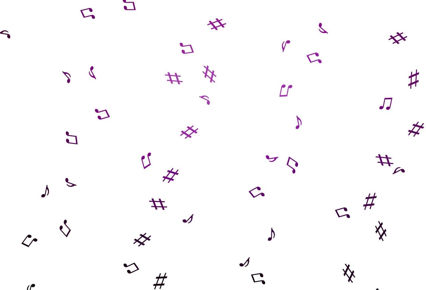 Light Purple vector background with music symbols.