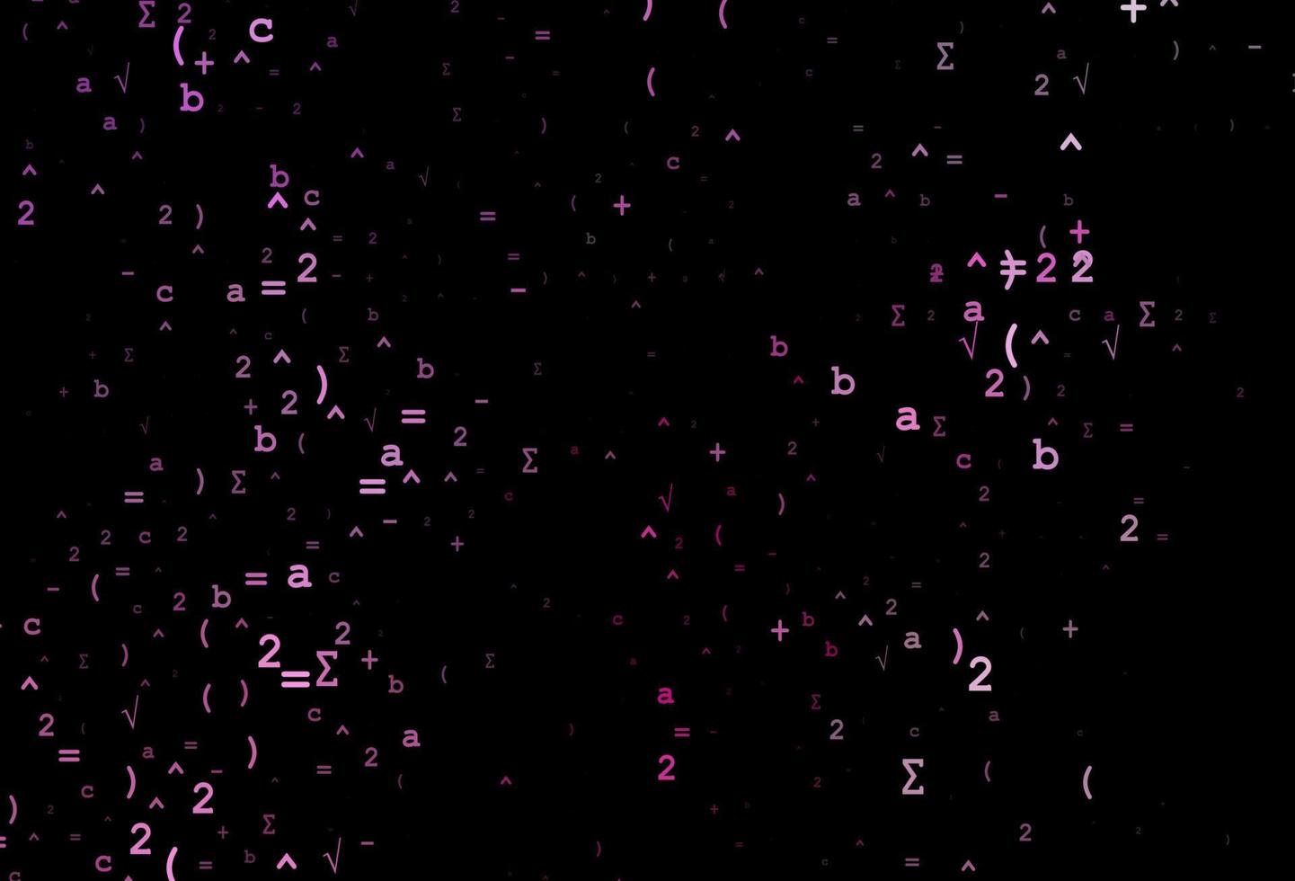 Dark Pink vector template with math simbols.