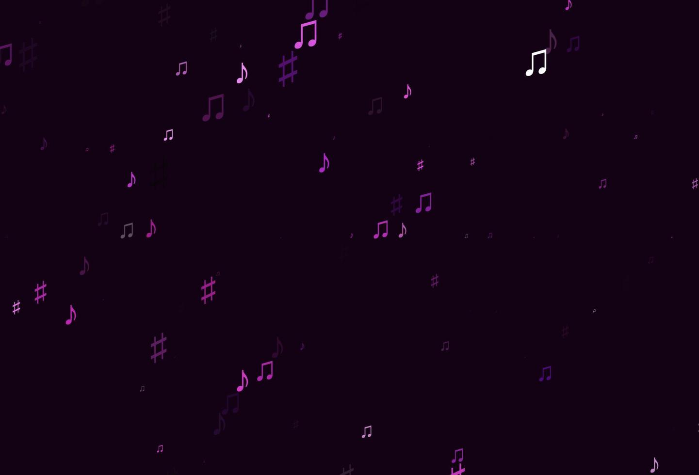 Light Pink, Blue vector pattern with music elements.