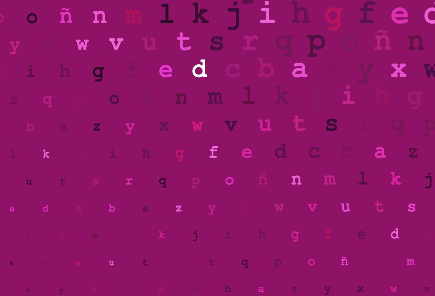 textura de vector rosa oscuro con caracteres abc.