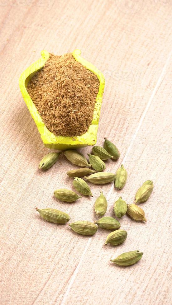 Fresh organic green elaichi or Cardamom photo