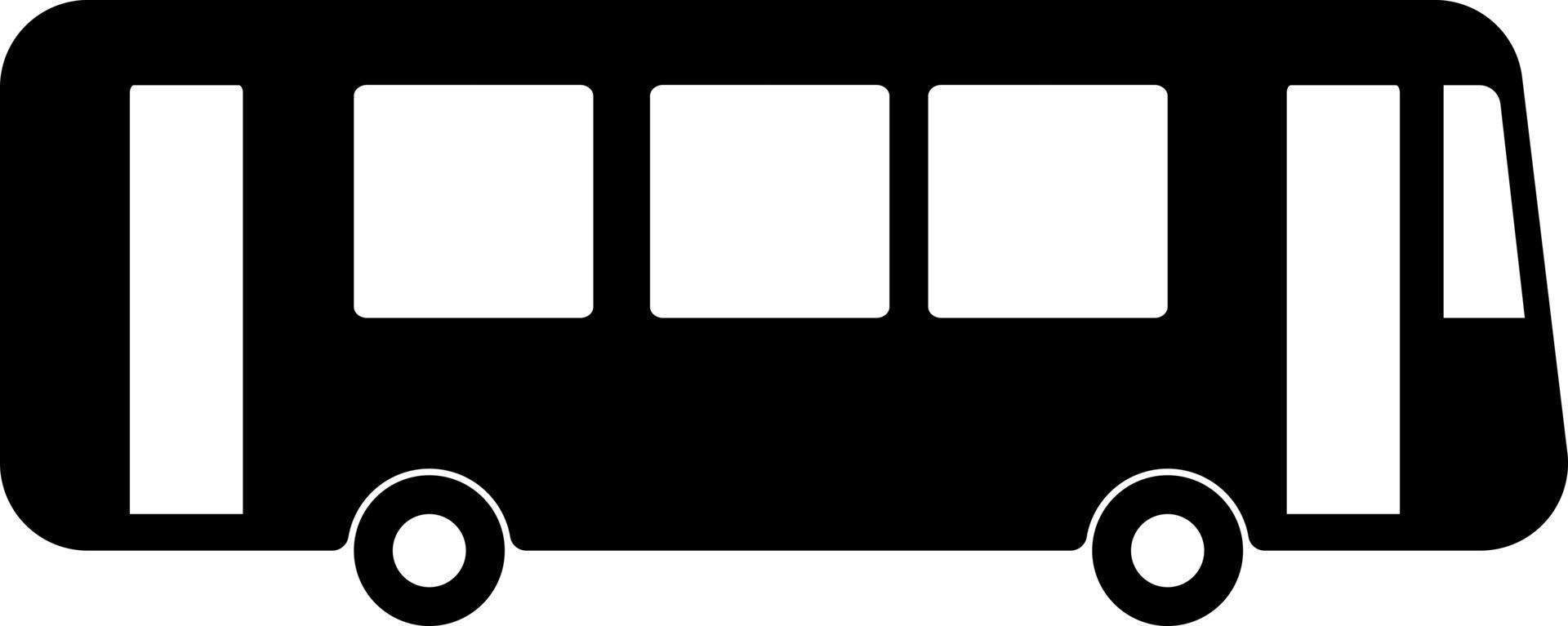 Signo de bus silueta sobre fondo blanco. vector