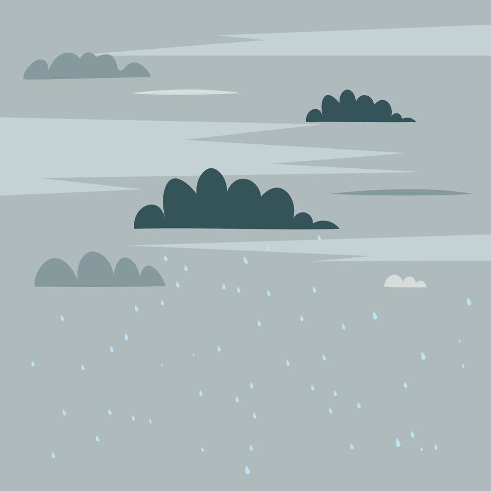 cielo con ilustración de vector de fondo de nubes de lluvia concepto de fondo de día lluvioso.