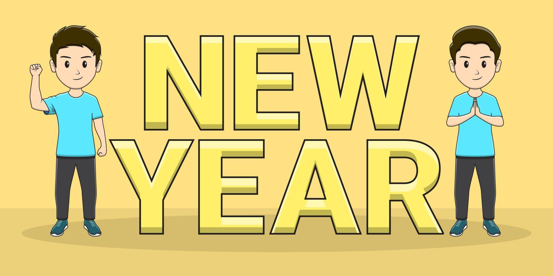 new year vector set