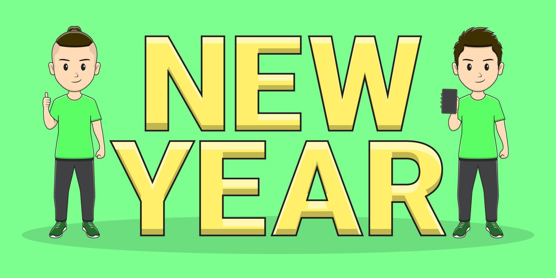 new year vector set