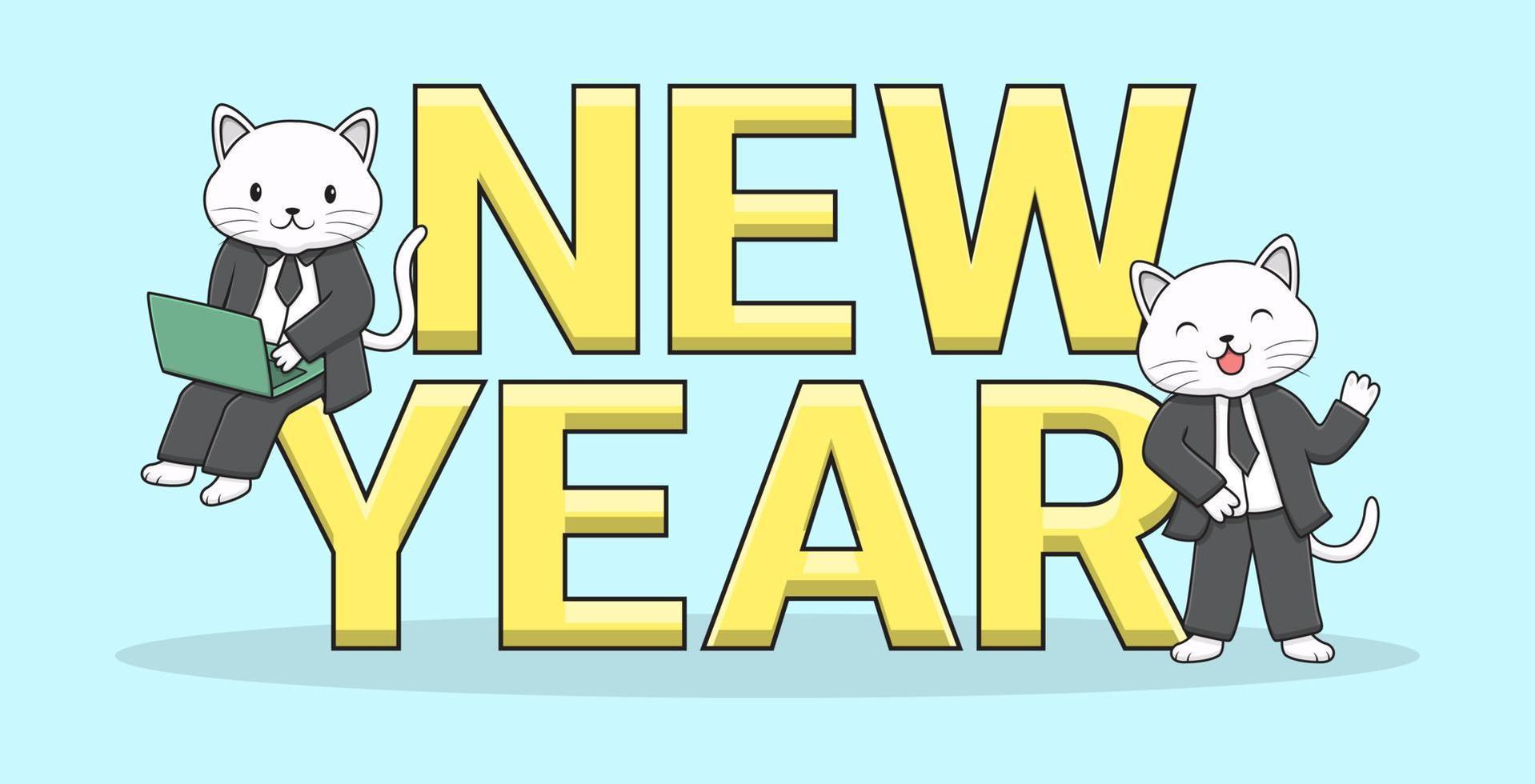 new year vector set