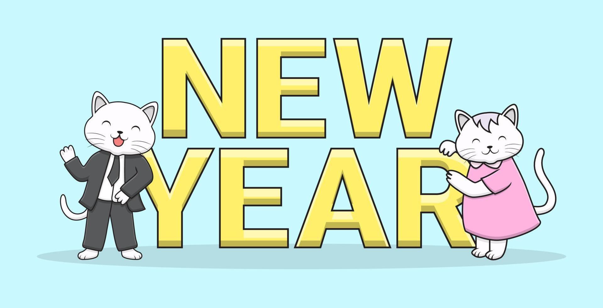 new year vector set