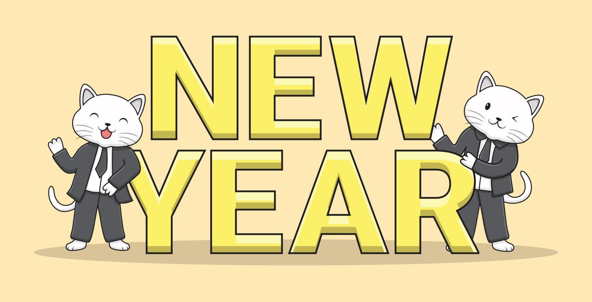 new year vector set