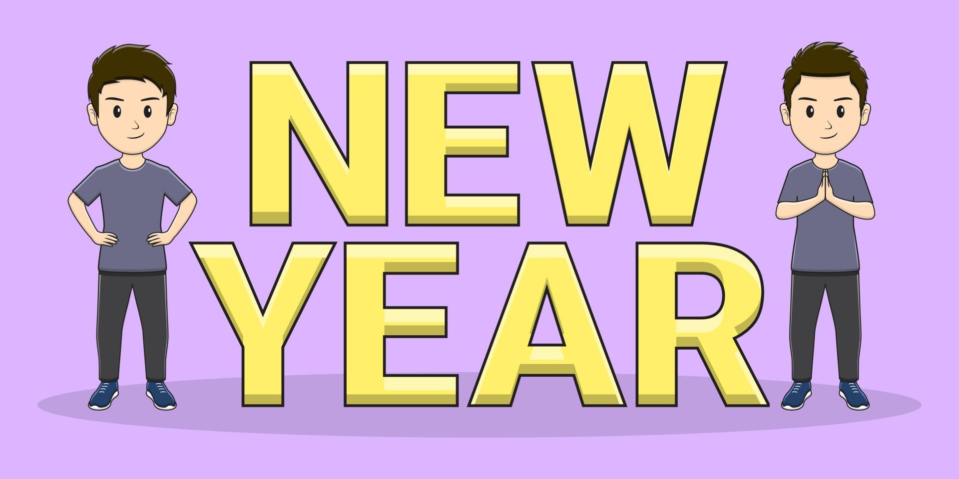 new year vector set