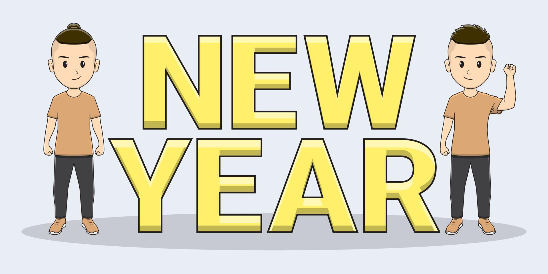 new year vector set